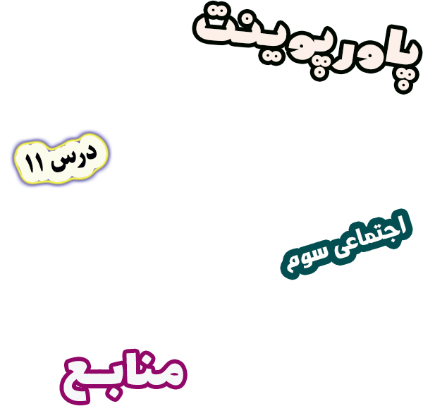 پاورپوینت مطالعات اجتماعی سوم درس 11 منابع