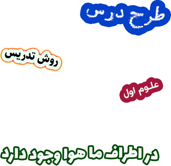 طرح درس و روش تدریس علوم اول درس 10 در اطراف ما هوا وجود دارد