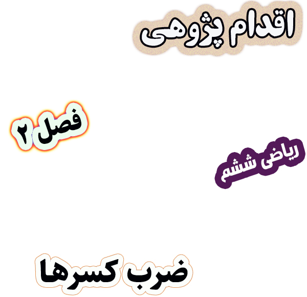 اقدام پژوهی تثبیت یادگیری ضرب کسرها با طراحی تکالیف خلاقانه و پروژه‌محور ریاضی ششم
